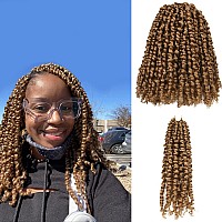 10 Inches 8 Packs Pre Looped Pretwisted Passion Twist Crochet Hair For Black Women And Kidsnatural Blondesoft Hair Extensions