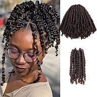 6 Inches 8 Packs Super Short Passion Twist Crochet Hair For Black Women And Kidslight Brown Prelooped Pretwisted Crochet Hair E