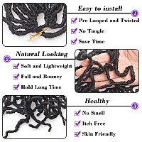 Leeven Distressed New Soft Locs Crochet Braids Hair 30 Inch Natural Butterfly Faux Locs 1 Pack Black Boho Goddess Locs 15 Strand