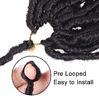 Leeven Distressed New Soft Locs Crochet Braids Hair 30 Inch Natural Butterfly Faux Locs 1 Pack Black Boho Goddess Locs 15 Strand