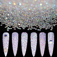 Tiny Nail Rhinestones 5000Pcs 17Mm Mini Pixie Ab Glass Crystals For Nail Art Manicure Iridescent Long Lasting Shine Small Rhine