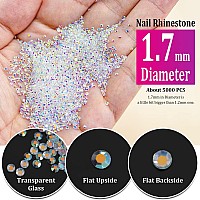 Tiny Nail Rhinestones 5000Pcs 17Mm Mini Pixie Ab Glass Crystals For Nail Art Manicure Iridescent Long Lasting Shine Small Rhine