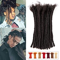 Teresa 0.4cm & 0.6cm & 0.8cm Width 8 Inch 40 Strands100% Human Hair Dreadlock Extensions for Men/Women/Kids, Full Hand-made Locs Extensions Human Hair Bundles(0.6cm Natural Black)