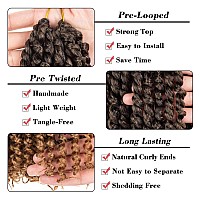 Leeven 8 Packs Ombre Blonde Pretwisted Passion Twist Hair 10 Inch Pre Looped Bob Corchet Braids For Black Women Short Bohemian S