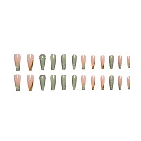 Yoyoee Long Fake Nails Acrylic Coffin Press On Nails Full Cover Ballerina False Nails For Women And Girls 24Pcs