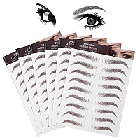 Molain 4D Hair-Like Eyebrow Tattoos Stickers 6 Sheets Waterproof Long-lasting Eyebrow Colors Transfers Sticker Peel Off for Eyebrow Grooming Shaping 1 Style 54 Pairs (Brown)