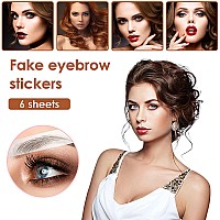 Molain 4D Hair-Like Eyebrow Tattoos Stickers 6 Sheets Waterproof Long-lasting Eyebrow Colors Transfers Sticker Peel Off for Eyebrow Grooming Shaping 1 Style 54 Pairs (Brown)