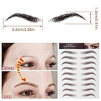 Molain 4D Hair-Like Eyebrow Tattoos Stickers 6 Sheets Waterproof Long-lasting Eyebrow Colors Transfers Sticker Peel Off for Eyebrow Grooming Shaping 1 Style 54 Pairs (Brown)