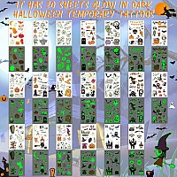 20 Sheets Halloween Temporary Tattoos For Kids Glow In Dark Tattoo Stickers Luminous Tattoos Make Up Stickers Party Favors Fill