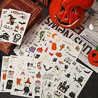 20 Sheets Halloween Temporary Tattoos For Kids Glow In Dark Tattoo Stickers Luminous Tattoos Make Up Stickers Party Favors Fill