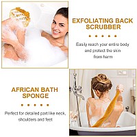 2 Pieces African Net Bath Sponge African Exfoliating Long Body Scrubber Tight Weave Beauty Skin Smoother Tower Bath Cloth Porous