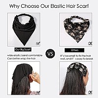 6 Pack Hair Scarf Headband For Women Elastic Hair Kerchief Boho Triangle Bandana Head Scarf With Clips Non Slip Leopard Print