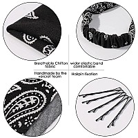 6 Pack Hair Scarf Headband For Women Elastic Hair Kerchief Boho Triangle Bandana Head Scarf With Clips Non Slip Leopard Print