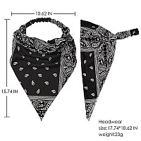 6 Pack Hair Scarf Headband For Women Elastic Hair Kerchief Boho Triangle Bandana Head Scarf With Clips Non Slip Leopard Print