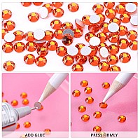 Novani Orange Rhinestones 1440Pcs Ss20 Glass Rhinestones Crystal Flatback Gemstones For Crafts Nails Makeup Bags And Shoes Decor