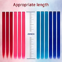 Colored Party Highlights Clip In Hair Extensions For Girls 20Packs 20 Inches Straight Hair Synthetic Hairpieces In The Party Cli