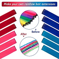 Colored Party Highlights Clip In Hair Extensions For Girls 20Packs 20 Inches Straight Hair Synthetic Hairpieces In The Party Cli