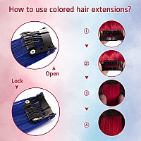 Colored Party Highlights Clip In Hair Extensions For Girls 20Packs 20 Inches Straight Hair Synthetic Hairpieces In The Party Cli