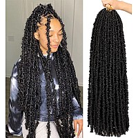 Zrq 30 Inch Butterfly Locs Crochet Hair Long Distressed Faux Braids Hair Prelooped Synthetic Crochet Soft Locs 30 In Goddess Lo