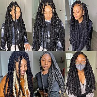 Zrq 30 Inch Butterfly Locs Crochet Hair Long Distressed Faux Braids Hair Prelooped Synthetic Crochet Soft Locs 30 In Goddess Lo