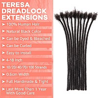 Teresa 618 Inch 06Cm 04Cm 08Cm Width Small 100 Human Hair Dreadlock Extensions For Menwomenkidsfull Handmade Perman