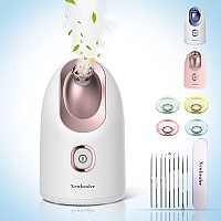 Newbealer Facial Steamer Mini Aroma Face Steamer Nano Ionic Hot Mist Face Humidifier For Facial Deep Cleaning Home Sauna Spa