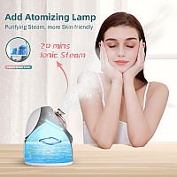 Newbealer Facial Steamer Mini Aroma Face Steamer Nano Ionic Hot Mist Face Humidifier For Facial Deep Cleaning Home Sauna Spa