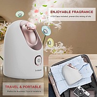 Newbealer Facial Steamer Mini Aroma Face Steamer Nano Ionic Hot Mist Face Humidifier For Facial Deep Cleaning Home Sauna Spa