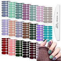 Wokoto 20 Sheets Solid Color Nail Polish Strips Stickers Selfadhesive Stick On Gel Nail Strips Full Nail Wraps For Women Nails