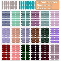 Wokoto 20 Sheets Solid Color Nail Polish Strips Stickers Selfadhesive Stick On Gel Nail Strips Full Nail Wraps For Women Nails