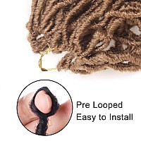 Leeven 7 Packs 30 Inch New Faux Locs Crochet Braids Hair Blonde Pre Looped Boho Soft Locs Long Distressed Butterfly Locs Messy G