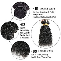 Fashion Vila Brazilian Virgin Water Wave 3 Bundles With Closure 100 Unprocessed Human Hair Wet And Wavy Bundles With 4X4 Free P