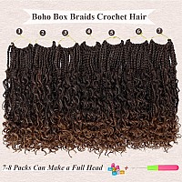 Goddess Box Braids Crochet Hair 10 Inch Bohemian Box Braids Crochet Hair With Curly Ends Boho 3X Synthetic Crochet Braiding Hair