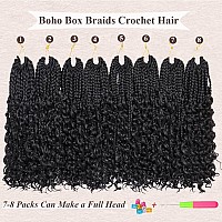 Goddess Box Braids Crochet Hair 10 Inch Bohemian Box Braids Crochet Hair With Curly Ends Boho 3X Synthetic Crochet Braiding Hair