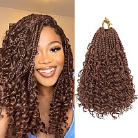 Goddess Box Braids Crochet Hair 10 Inch Bohemian Box Braids Crochet Hair With Curly Ends Boho 3X Synthetic Crochet Braiding Hair