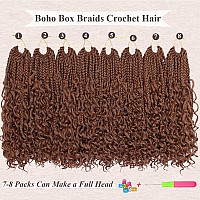 Goddess Box Braids Crochet Hair 10 Inch Bohemian Box Braids Crochet Hair With Curly Ends Boho 3X Synthetic Crochet Braiding Hair