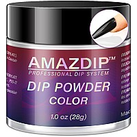 Black Nail Dip Powder 1Oz Amazdip Pro Dipping Nail System For Salondiy At Home D1005