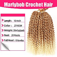 10 Inch Short Passion Twist Hair 8 Bundles Marlybob Kinky Curly Crochet Hair For Black Women Jerry Curly Braiding Hair 8Bundles