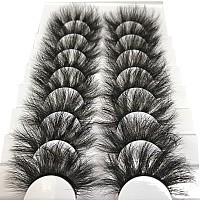 Gmagictobo False Eyelashes 20Mm Fluffy Lashes Dramatic 3D Faux Mink Lashes Wispy Eyelashes Long Thick Volume 8 Pairs Soft Handma