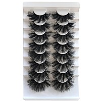 Gmagictobo False Eyelashes 20Mm Fluffy Lashes Dramatic 3D Faux Mink Lashes Wispy Eyelashes Long Thick Volume 8 Pairs Soft Handma