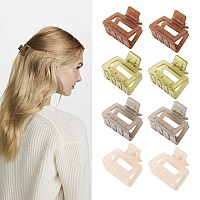 Square Hair Claw Clips For Women Small Plastic Shaped Clear Jaw Clips For Thin Hair Non Slip Hair Clamps For Girls Fashion Cut