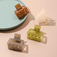 Square Hair Claw Clips For Women Small Plastic Shaped Clear Jaw Clips For Thin Hair Non Slip Hair Clamps For Girls Fashion Cut