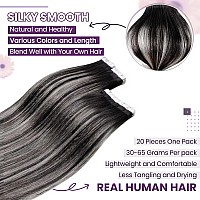 Laavoo Tape In Human Hair Extensions Ombre Tape In Extensions Human Hair Balayage Natural Black To Silver Grey Tape In Hair Exte