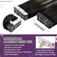 Laavoo Tape In Human Hair Extensions Ombre Tape In Extensions Human Hair Balayage Natural Black To Silver Grey Tape In Hair Exte