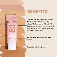 Purlisse Ageless Glow Serum Bb Cream Spf 40 Clean Crueltyfree Full Flawless Coverage Hydrates With Collagen Light Med