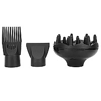 3-Piece Hair Dryer Diffuser Nozzle Set, Plastic Hair Dryer Attachment Dryer Nozzle Comb