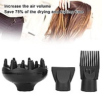 3-Piece Hair Dryer Diffuser Nozzle Set, Plastic Hair Dryer Attachment Dryer Nozzle Comb