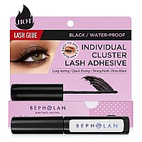 Bepholan Cluster Lash Glue Strong Hold For Individual Cluster Lashes Last For 4872 Hours Black Eyelash Adhesive Latex Free