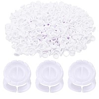 Miuffue Glue Rings 100 pcs Smart Glue Holder for Eyelash Extensions, Easy and Quick Fanning Glue Cups for Volume Lashes, White