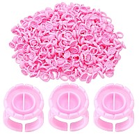 Miuffue Glue Rings For Eyelash Extensions 100 Pcs Smart Glue Holder Easy Fanning Glue Cups For Volume Lashes Pink